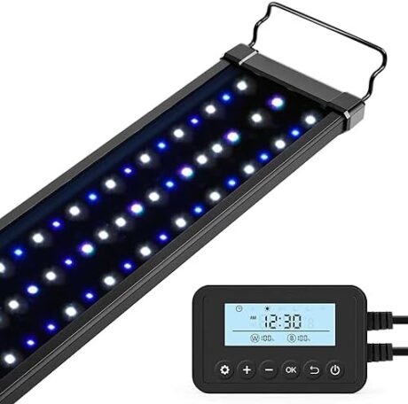 NICREW 20W Saltwater Aquarium Light, Marine LED Reef Light for Corals, Programmable Timer Controller, 18 to 24-Inch