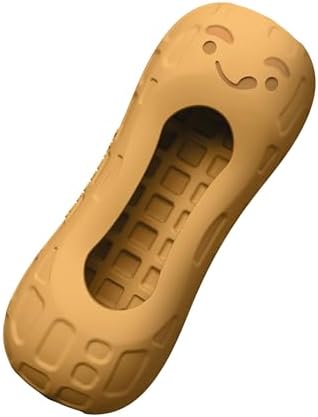 Nylabone Fillable Peanut Strong Chew Treat Toy for Dogs, Cute Rubber Dog Toys for Aggressive Chewers, Peanut Butter Flavored Pouch, Medium - Up to 35 lbs, 1 Count