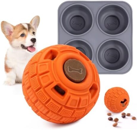 ORIA Dog Frozen Treat Toy, Frozen Dog Treat Ball, Food Dispensing Ball Toy, Frozen Treat Dog Enrichment Toys, Thickened Fillable Dog Chew Toys for Slow Feeding, Boredom, Keep Dogs Busy