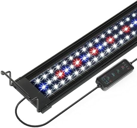 OYO WATER Aquarium LED Light 48 Inch with Timer, 24/7 Cycle, 5 Dimmable Brightness, Sunrise/Sunset Simulation for 10/20/30/55 Gallon Fish Tank