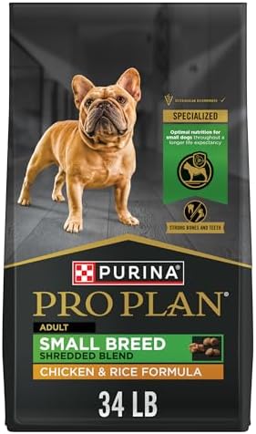 Purina Pro Plan Small Breed Dog Food Shredded Blend Chicken and Rice Formula With Guaranteed Live Probiotics - 34 lb. Bag