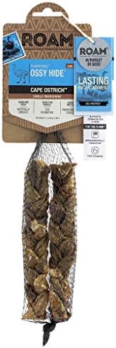 ROAM Pet Treats Ostrich Dog Chews Ossy Hide – Ostrich Dog Chew Contains 2 Braided Hide Chews