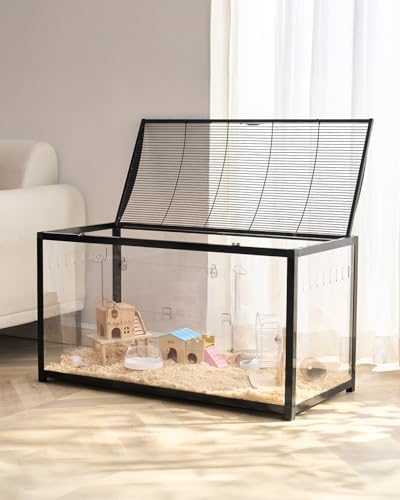 VEVOR Hamster Cage, 360 Viewing Transparent Hamster Habitats, Small Animal Cage