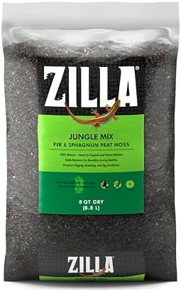 Zilla Reptile Terrarium Bedding Substrate Jungle Mix, 8 Quart