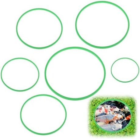 guduling 15 Pcs Fish Feeding Ring,Feeding Ring for Fish Tank,5 Sizes of Floating Rings for Aquarium,Floating Plant Corral for Intercepts Floatings Plants,Fishs Tank Aquariums Accessories(Green)