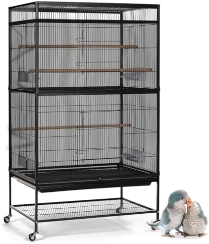ASOCEA Large Bird Cage Seed Cather,Bird Cage Cover Adjustable Soft Airy Skirt Guard Birdcage Nylon Mesh Net for Parrot Parakeet Macaw African Round Square Cages Cover (118 * 31.5in/300 * 80cm) (Black)