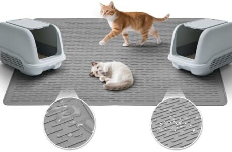 Cat Litter Mat,Waterproof Soft Litter Mat,39x27in Large Rubber Litter Box Mat,Washable Cat Litter Mat Litter Trapping Mat Easy to Clean,Indoor Floor Xl Kitty Litter Mat