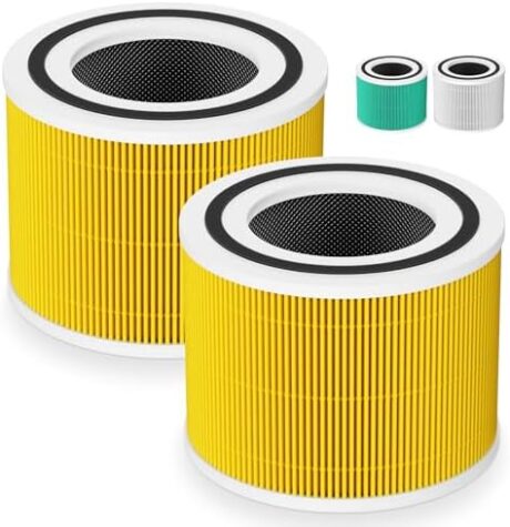 Core 300 Pet Care Replacement Filter for LEVOIT Core 300/ Core 300S/ Core 300-P/Core 300S-P/Core P350 Air Purifi-ers, 3-IN-1 HEPA Filter, Compared to Part# Core 300-RF, Yellow (2 Pack)