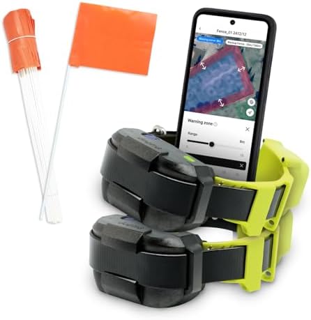 Dogtra GPS Dog Fence X2 & Training Flags Bundle | No Subscription, Wireless Custom Fence with App, Neon Orange Markers, Tone/Vibration/Correction, Waterproof Rechargeable Collar for Dogs 15lbs+