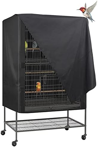 Explore Land Bird Cage Cover - Good Night Sunshade Enclosure for Cats, Mink, Totoro, Parakeet, Parrot and Small Animals (Black, XL)
