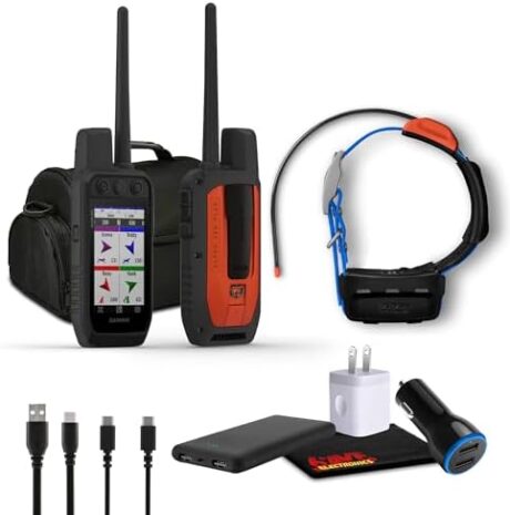 Garmin Alpha 200 Plus Dog Tracking and Training GPS Handheld + T 5X Tracking and Training Dog Collar, High-Sensitivity GPS Bundle with Field Bag and More Accessories Field Bag