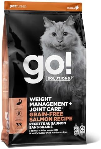 Go! Solutions Weight Management + Joint Care, Grain-Free Dry Cat Food, Salmon Recipe, 6 lb Bag