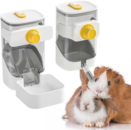Guinea Pig Food Water Dispenser, Bunny Food and Water Bowl Set for Cage, Small Aniaml Dish for Rabbits, Ferrets, Rats, Squirrels