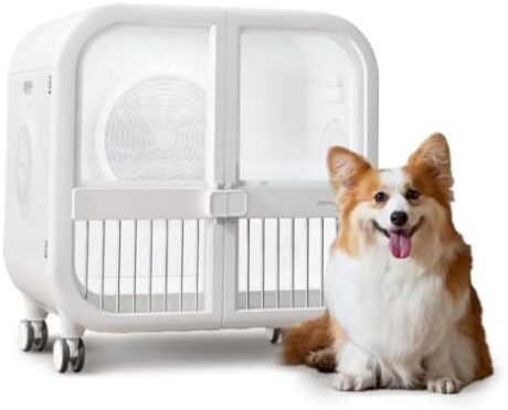 HomeRunPet Drybo Ultra Pet Dryer Box - Ultra Quiet, Smart Temperature Control, 360° Efficient, 4 Locking Swivel Casters for Dogs, Cats and Multi-Pet Families, 135L