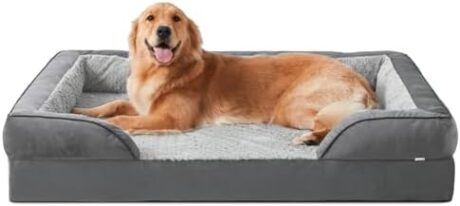 INVENHO Orthopedic Dog Beds Large Sized, XL Washable Dog Sofa with Egg-Crate Foam, Waterproof Lining and Non-Skid Bottom