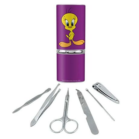 Looney Tunes Tweety Bird Stainless Steel Manicure Pedicure Grooming Beauty Care Travel Kit