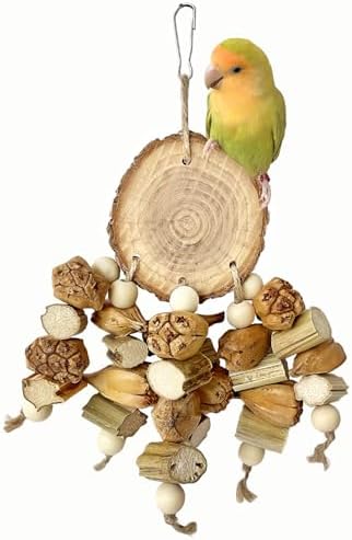 Natural Bird Toys - Chew Toys for Parakeet, Parrot, Cockatiel, Budgie, Conures - Bird Foraging Toys for Small and Medium Size Birds