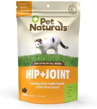 Pet Naturals Hip and Joint Support Supplement for Cats, 30 Chews - Glucosamine, Chondroitin and MSM for Cats