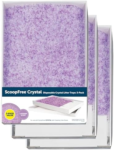 PetSafe ScoopFree Disposable Crystal Cat Litter Tray - Easy Cleaning Box - Refill Tray for Electric Litter Box - Lavender Scent - 4.3 lb Bags - 3 Pack