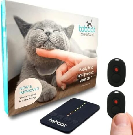 Tabcat V2 Cat & Kitten Tracker - No Monthly Subscription Fee | 2 Lightweight Homing Tags, Cases & Tracking Handset | More Accurate Than GPS | Track 2 Cats Indoors & Outdoors to 1" & 500 ft Range