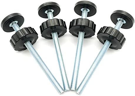 Vmaisi 4 Pack 8MM Baby Gate Threaded Spindle Rod, Replacement Hardware Parts Kit for Pet & Dog Pressure Mounted Safety Gates - Extra Long Wall Mounting Accessories Screws Rods Adapter Bolts Black