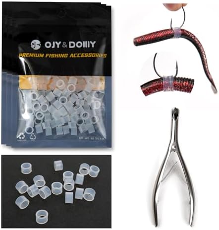 Wacky Worm O-Rings (180/150/120 Packs) – Heavy-Duty Silicone Senko Bait Protector (Only Kit Includes Tool) | Prevents Bass from Ripping Soft Plastics | Fits All Senko Worms (Small/Medium/Large)