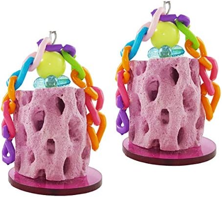 Wontee Bird Calcium Teeth Grinding Chew Treats Toy for Parrot Parakeet Cockatiel Conure Gerbil Rat Mouse Guinea Pig Chinchilla
