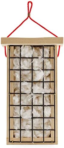 Wooden Bird Nest Material Holder; Rustic Handmade Bird Nest Material Dispenser