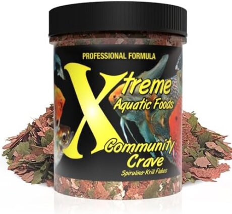 Xtreme Community Crave Flake - Krill & Spirulina Blend for Vibrant Colors, Immune Support and Digestive Health, Tropical & Freshwater Fish Nutrition – Premium Community Aquarium Food (2oz)