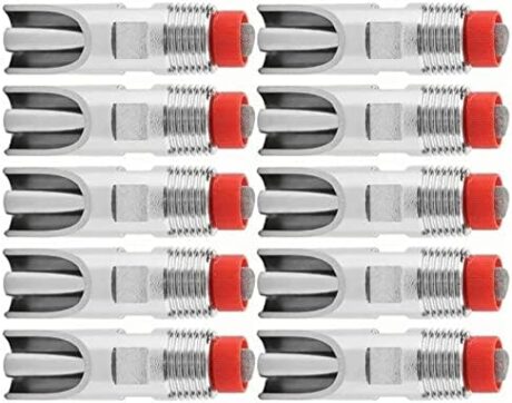 10Pcs Stainless Steel Automatic Nipples, Adjustable Prevent Leakage Pig Nipple Waterer Pig Nozzle Nipple Drinker for Livestock Drinking