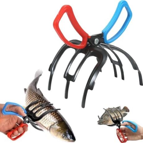 3 Claw Fish Gripper, Metal Fishing Pliers Gripper Multifunctional Non-Slip Fish Grabber Tool Fish Grips Clamp for Catch and Release, Lightweight Fishing Accessories