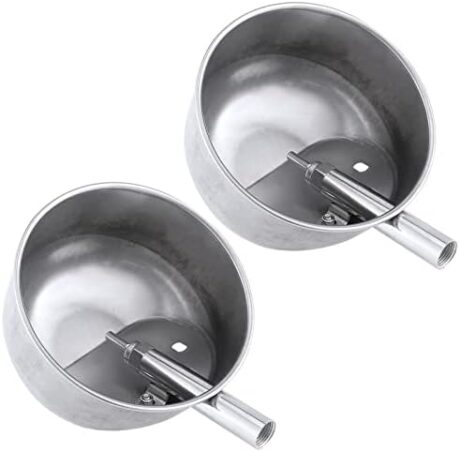 2 Pack Pig Waterer, Automatic Stainless Steel Pig Water Bowl with 1/2 Inch Water Nipper, Livestock Waterer Drinker for Piglets, Goats, Sheep and Other Farm Animals