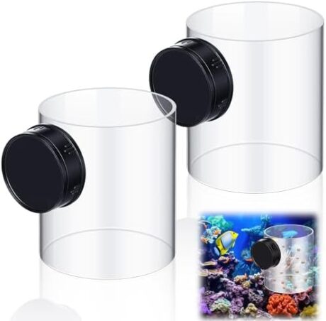 2 Pcs Magnetic Fish Tank Feeders Acrylic Fish Food Feeding Ring for Aquarium Tank Accessories, Suitable for Pellet, Frozen, Flake or Freeze Dried Food