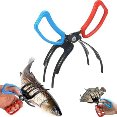 3 Claw Fish Gripper, Metal Fishing Pliers Gripper Multifunctional Non-Slip Fish Grabber Tool Fish Grips Clamp for Catch and Release, Lightweight Fishing Accessories