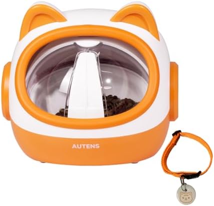 AUTENS RFID Automatic Cat Feeders, Automatic Pet Feeder for Cats and Small Dogs, for Separate Dietary Needs, Prevent Food Stealling with Light Collar Tag