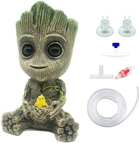 Aquarium Groot Air Bubbler Decorations Fish Tank Air Stone Set