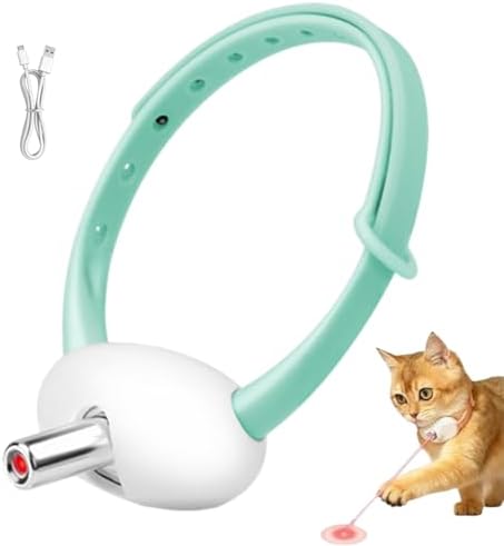 Automatic Laser Collar for Cats, Wearable Self-Play Cat Toy with Adjustable Angle & Flashing Mode, USB-C Rechargeable, Gifts for Indoor Cats