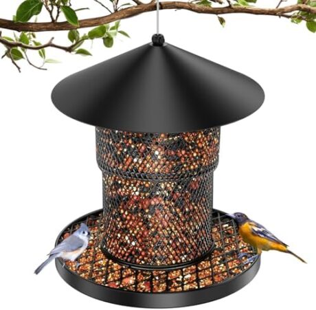 Bird Feeder for Outdoor Hanging, Large Squirrel Proof Birdfeeders - Heavy Duty Metal Bird Feeders for Outside Hanging, 4 Lb Large Capacity Birdfeeder to Attracting Birds