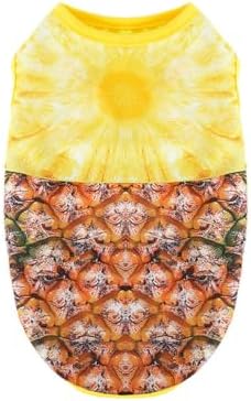 Cat Clothes Cooling 3D Realistic Pineapple Dog Summer Tank Top Quick Dry Breathable Mesh Outfits for Puppy Sleeveless Small Dog T Shirt Medium