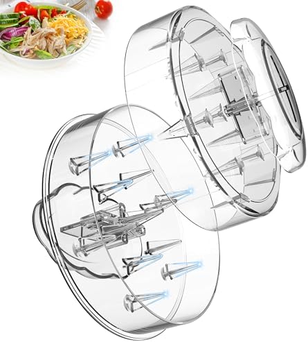 Chicken Shredder Tool Twist, 7.59” Clear Handheld Meat Shredder with Detachable Ergonomic Handle, Small Visible Kitchen Tools for Shred Chicken Pork Beef(2025 New)