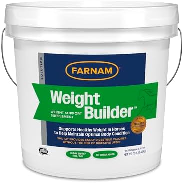 Farnam Weight Builder Weight Support Supplement for Horses, Helps Maintain Optimal Body Condition, 7.5 lb, 30 Day Supply