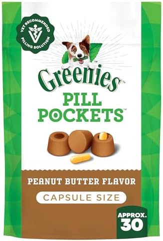Greenies Pill Pockets for Dogs Large Size, Dog Treat Pouch for Capsule Medication, Peanut Butter Flavor, 7.9 oz. Pouch