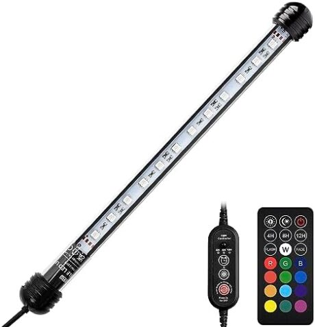 NICREW LED Aquarium Light, 11 Inches Submersible Fish Tank Light, Waterproof Underwater Light with Multicolor Option