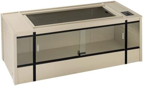 New Age Pet ECOFLEX 60" Wide X-Large Reptile Habitat, Mojave Lounge for Snakes, Tortoises & Lizards in Maple, Black & Grey, Easy Assembly, Sliding Glass Doors & Mesh Top
