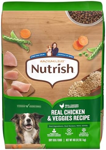 Nutrish Rachael Ray Adult Dry Dog Food Real Chicken & Veggies Recipe, 40 lb. Bag (Packaging May Vary)