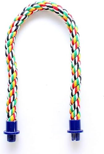 PENN-PLAX Bird Life Multicolored and Flexible Rope Perch – Create Fun, Colorful Curves and Bends – Great for Small and Medium Birds – 21” Long