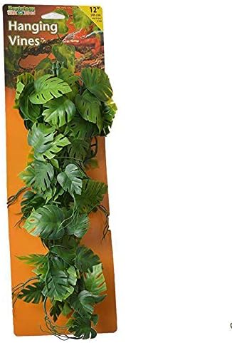 Penn-Plax Reptology Decorative Hanging Terrarium Plant Vines for Reptiles and Amphibians – 12” Length – Green