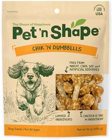 Pet 'n Shape Chik 'n Rice Dumbbells - Natural Dog Treats, Chicken, 1 Pound