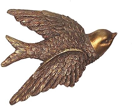 S-MANTIS Vintage Wall Sculpture, Antique Pediment Hallway Wall Art, Hand Painted Bird With Exquisite Wing And Feather Details, Aesthetic Room Decor Unique Gift (Antique Bird)