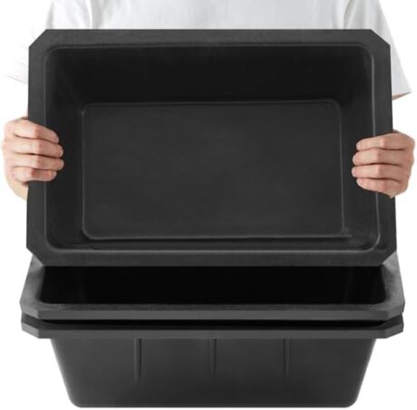 Sadnyy 3 Pcs Rubber Feeder Pan, Horse Feed Bucket Rubber Feed Pan Large Utility Heavy Duty Horse Trough Feeder for Goats Horses Livestock Animal Feeding (10.56 Qt/ 2.5 Gallon)